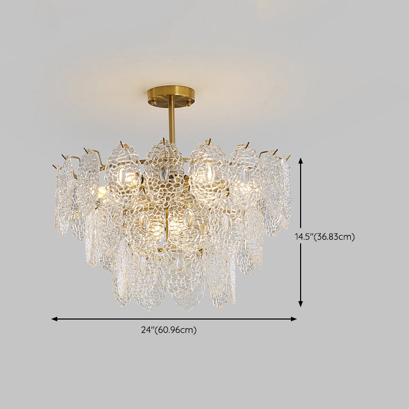 Glass Drum-shaped Semi Flush Ceiling Light Contemporary Semi Flush