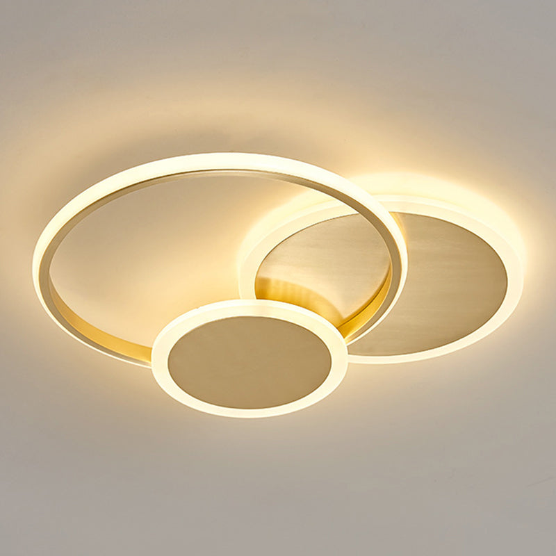 Multiple-Light Round Flush Mount Lighting Modern Metal Ceiling Lighting