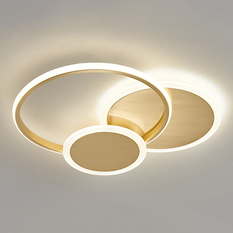 Multiple-Light Round Flush Mount Lighting Modern Metal Ceiling Lighting