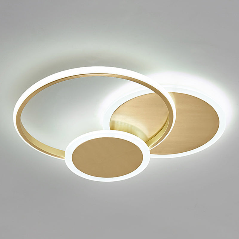 Multiple-Light Round Flush Mount Lighting Modern Metal Ceiling Lighting