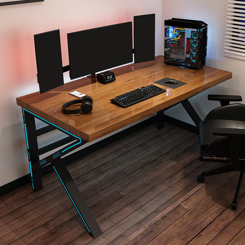 Industrial Rectangular Gaming Desk Solid Wood Writing Desk for Home