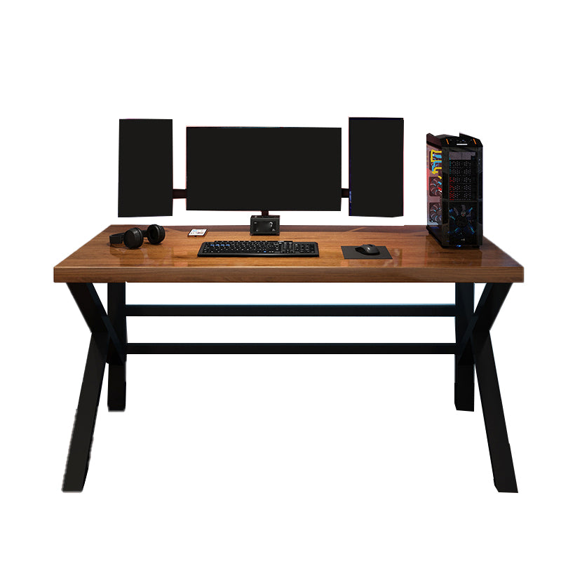 Industrial Rectangular Gaming Desk Solid Wood Writing Desk for Home