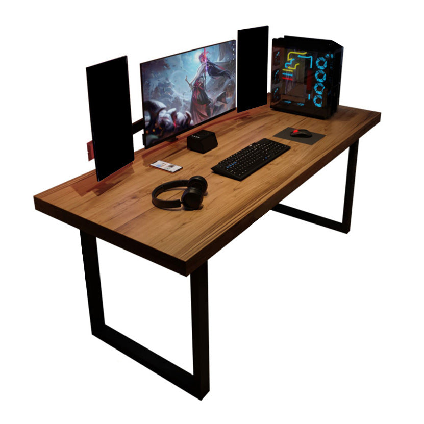 Solid Wood Writing Desk Industrial Rectangular Gaming Desk for Home