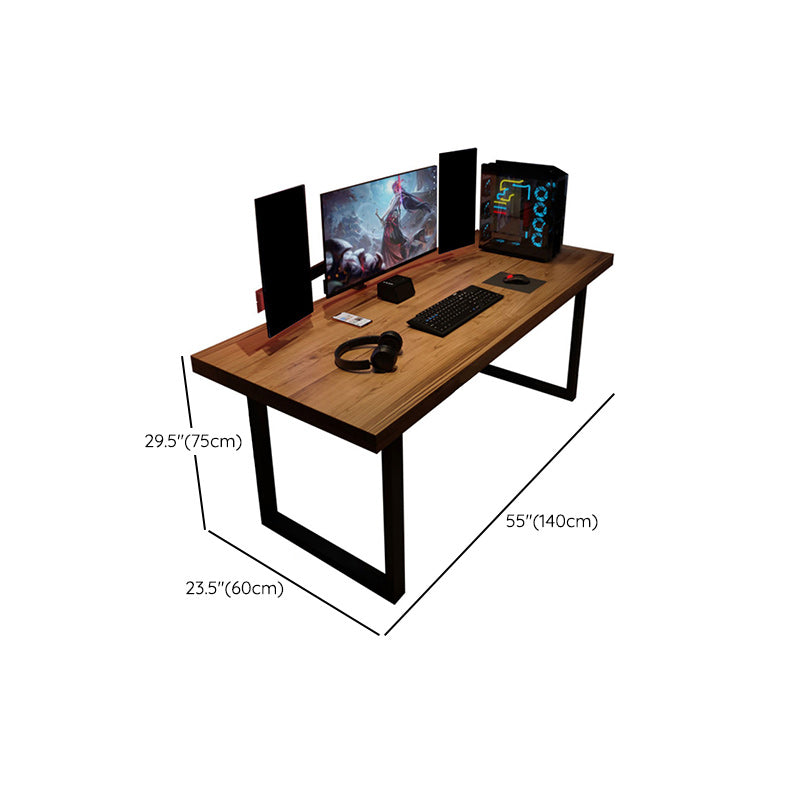 Solid Wood Writing Desk Industrial Rectangular Gaming Desk for Home