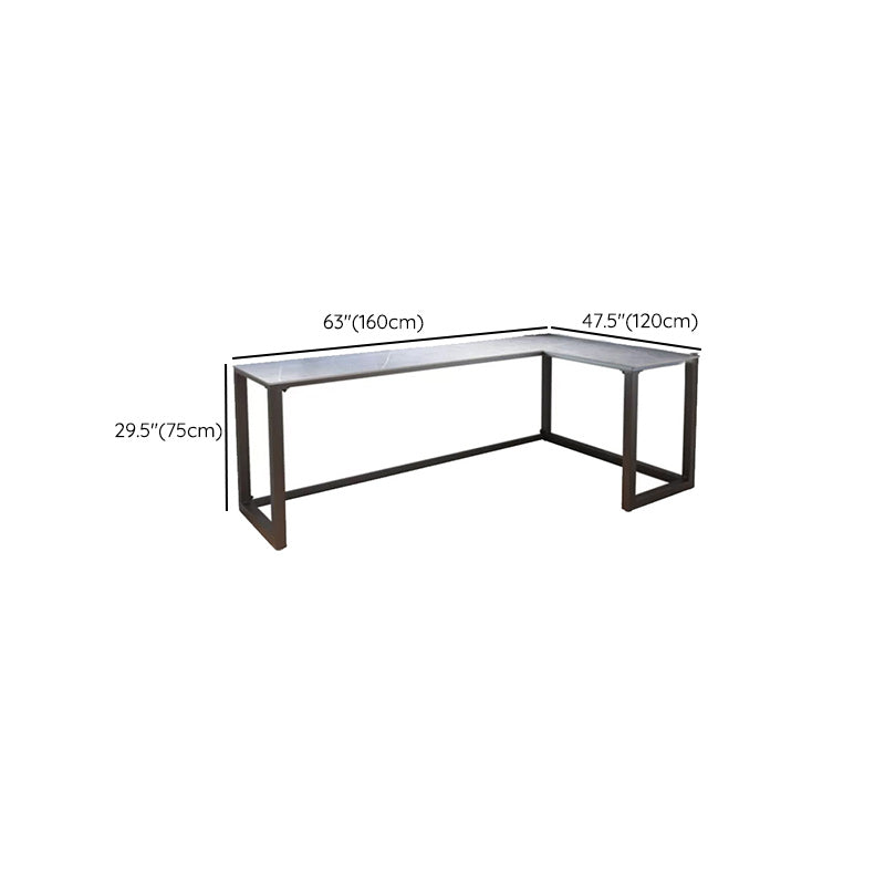 Modern L-Shape Writing Table Sintered Stone Office Working Desk