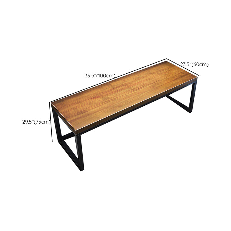 Solid Wood Industrial Writing Desk Rectangular Wood Gaming Desk for Home