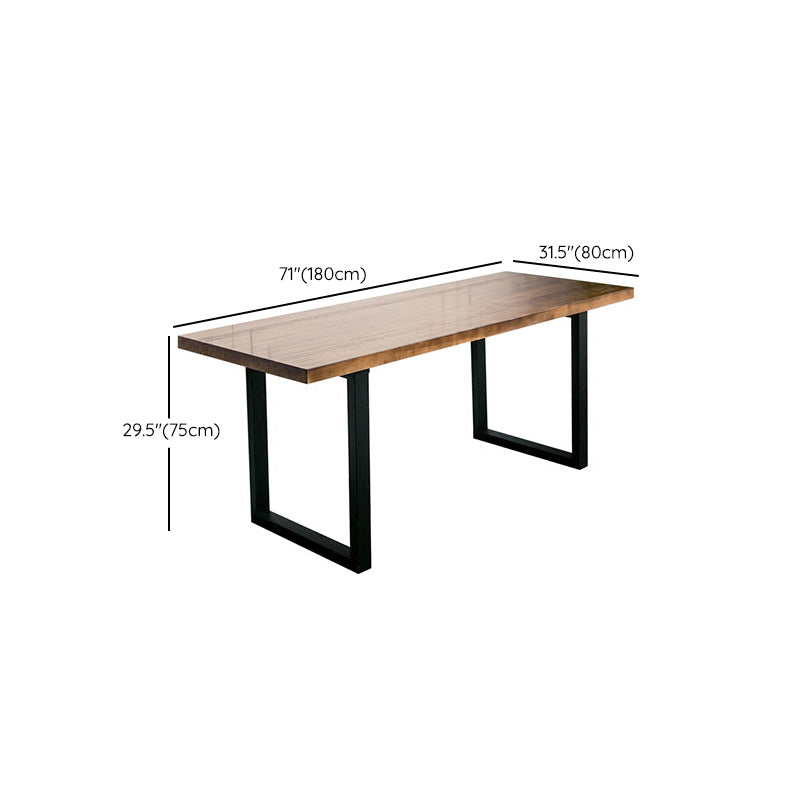 Industrial Natural Rectangular Office Desk Solid Wood Writing Desk for Home