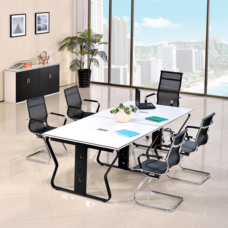 Modern Style Office Table Rectangle Shape Wooden Meeting Desk