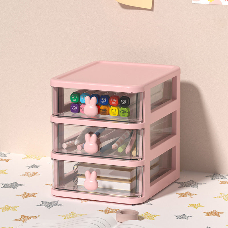 Plastic File Cabinet Modern Transparent Rabbit Drawers Vertical File Cabinet