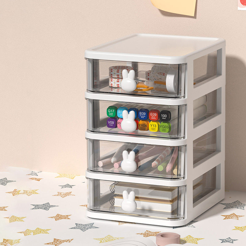 Plastic File Cabinet Modern Transparent Rabbit Drawers Vertical File Cabinet