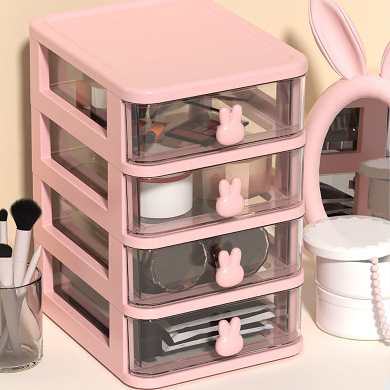 Plastic File Cabinet Modern Transparent Rabbit Drawers Vertical File Cabinet