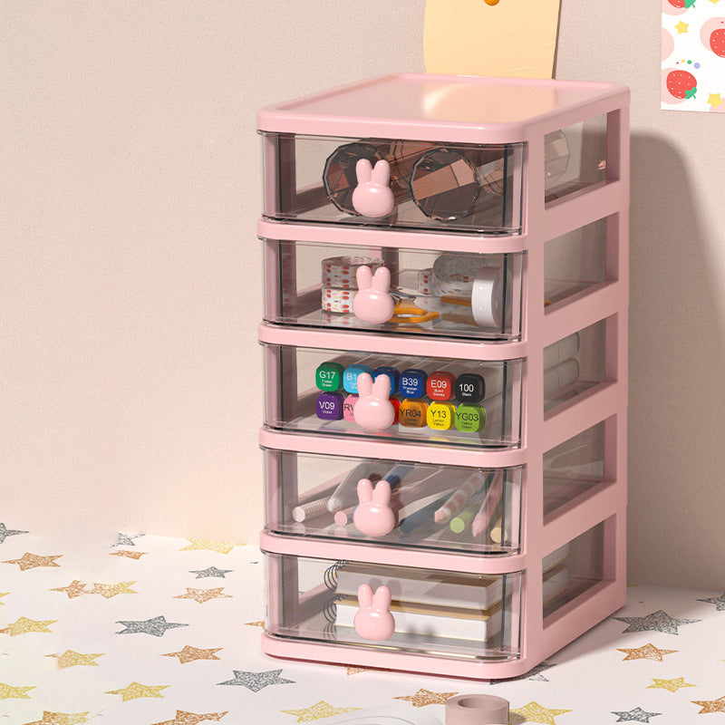 Plastic File Cabinet Modern Transparent Rabbit Drawers Vertical File Cabinet