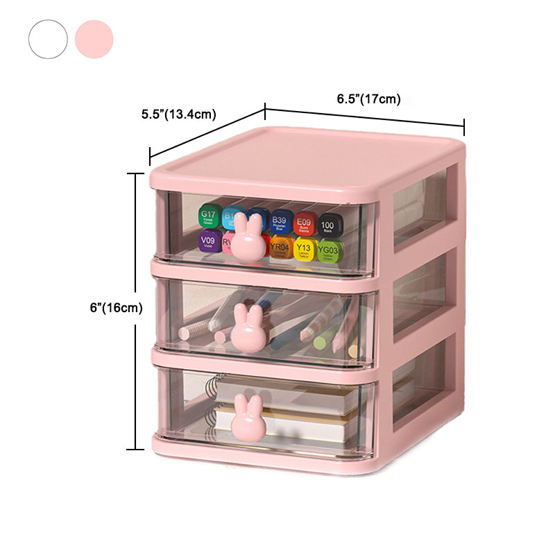 Plastic File Cabinet Modern Transparent Rabbit Drawers Vertical File Cabinet