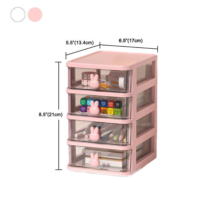 Plastic File Cabinet Modern Transparent Rabbit Drawers Vertical File Cabinet