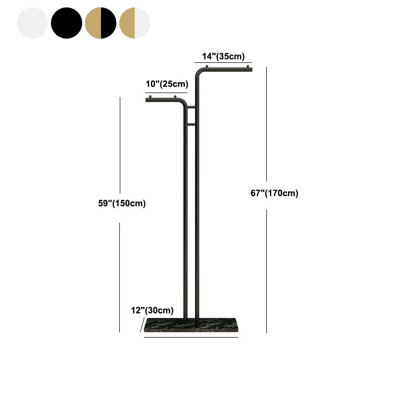 Modern Metal Coat Hanger Free Standing Coat Rack with Marble Bottom