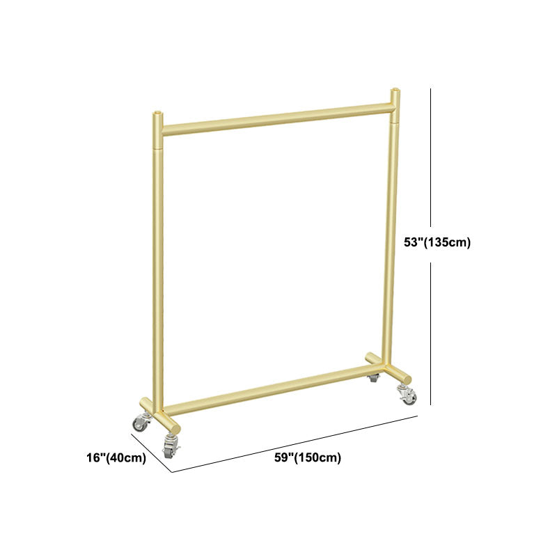 Modern Entryway Kit Metal Framed Hanging Rail and Castors Hall Stand