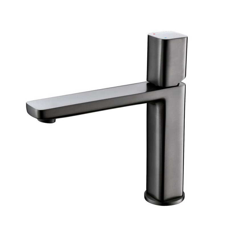 Modern Vessel Faucet Brass Lever Handles Low Arc Bathroom Sink Faucet