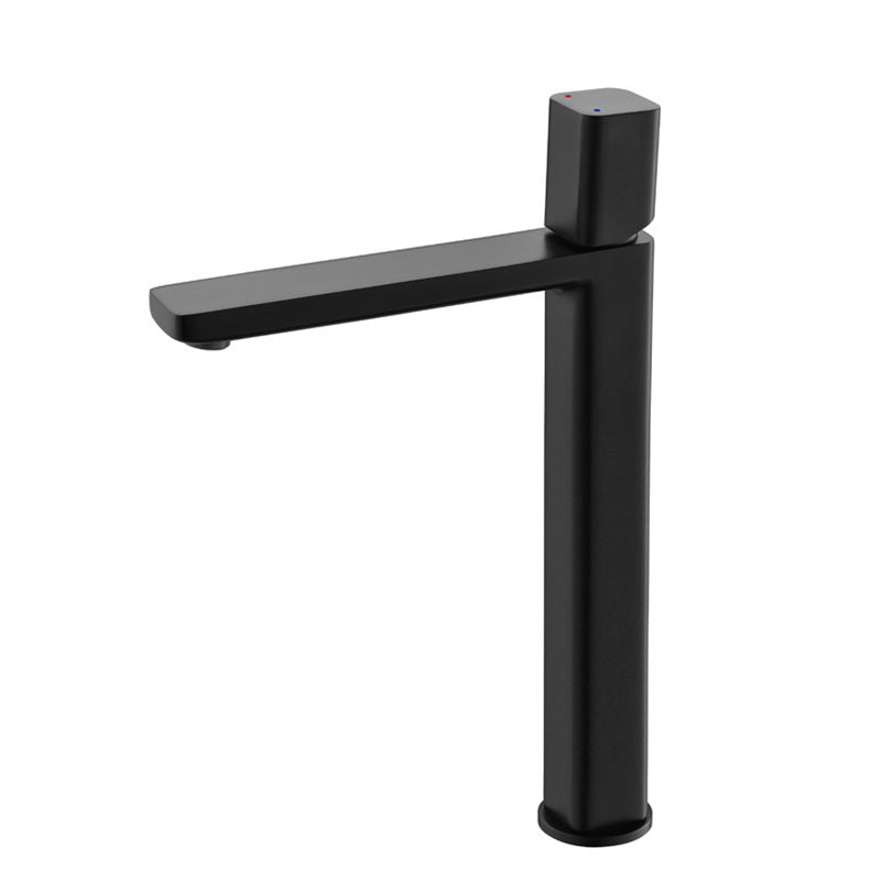 Modern Vessel Faucet Brass Lever Handles Low Arc Bathroom Sink Faucet