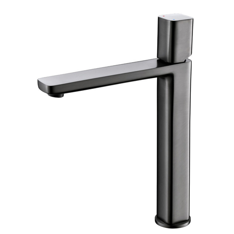 Modern Vessel Faucet Brass Lever Handles Low Arc Bathroom Sink Faucet