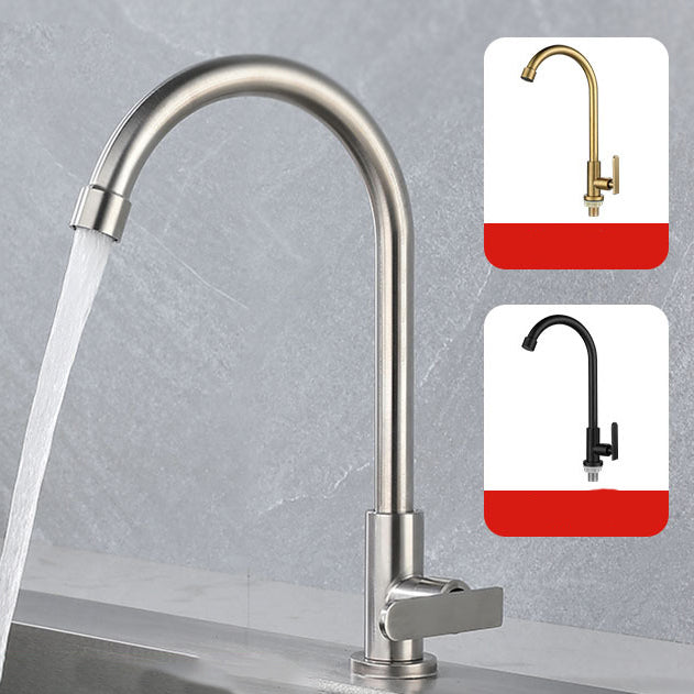 Contemporary Single Handle Kitchen Faucet Pull down 1-Hold  Bar Faucet