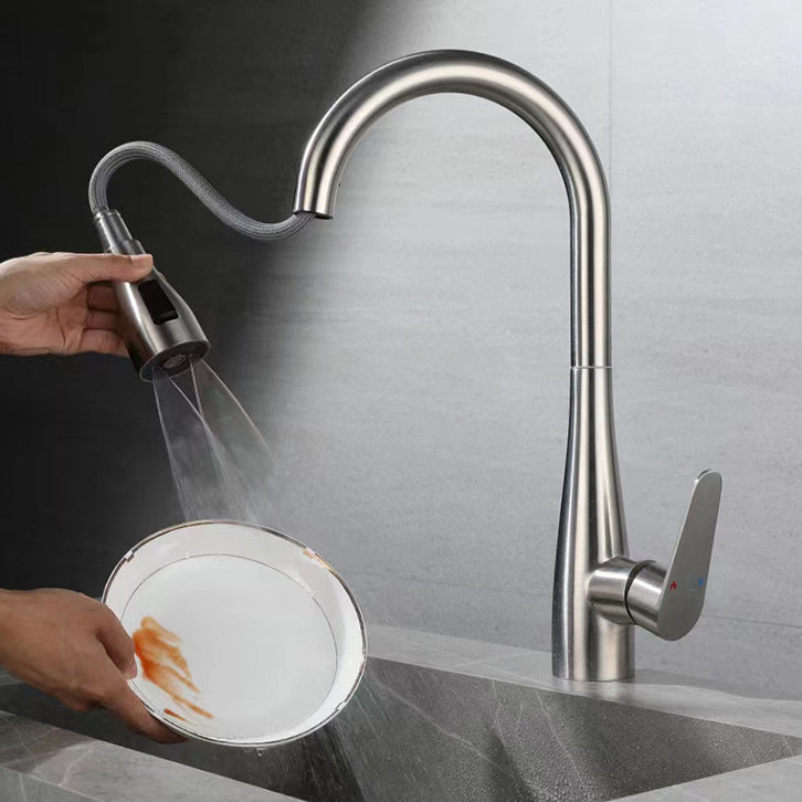 Modern Pot Filler Stainless Steel Pull down Faucet Swivel Spout Kitchen Bar Faucet