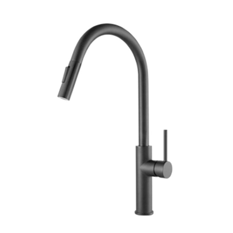 Modern Style Gooseneck Faucet Copper Single Handle Faucet for Kitchen