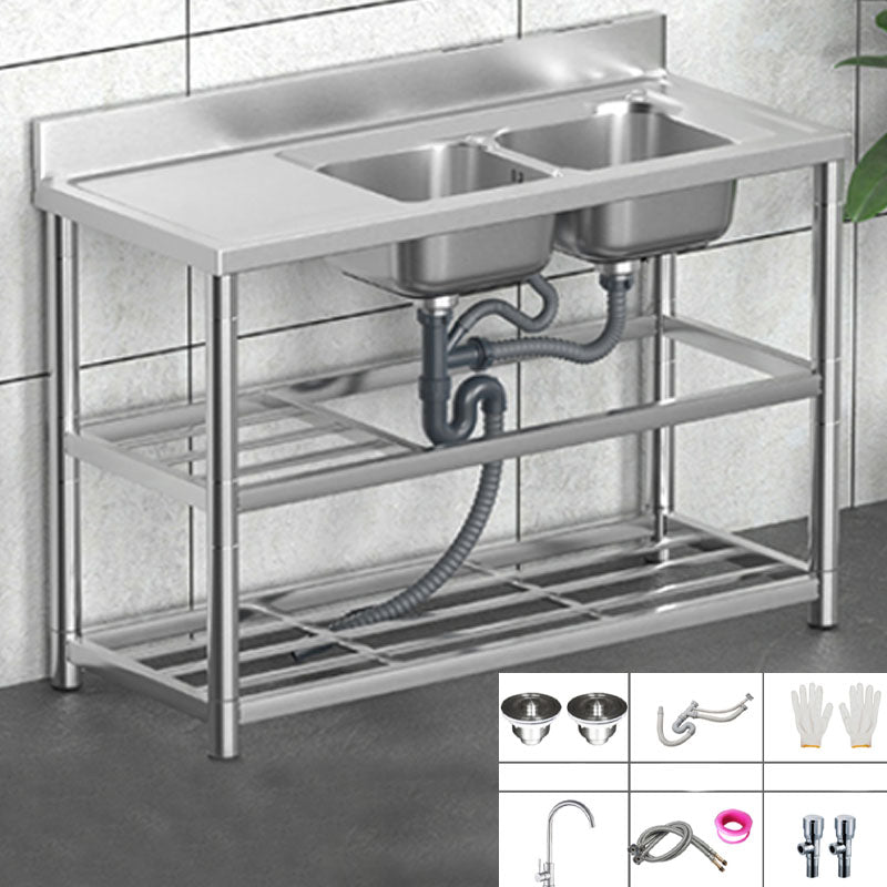 Classic Style Kitchen Sink Stainless Steel 2 Holes Undermount Kitchen Sink