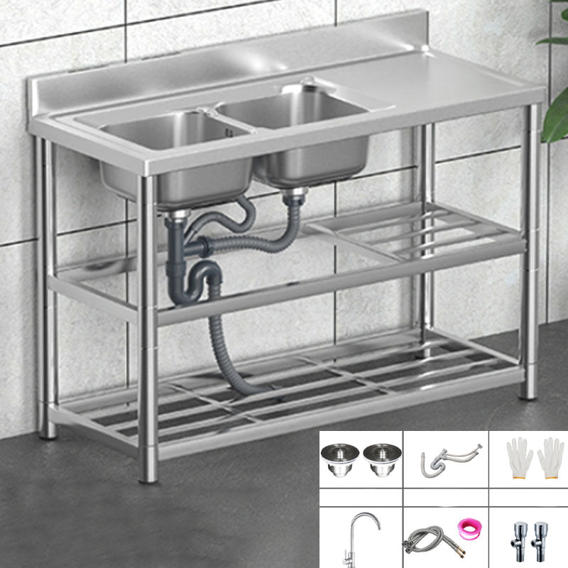 Classic Style Kitchen Sink Stainless Steel 2 Holes Undermount Kitchen Sink