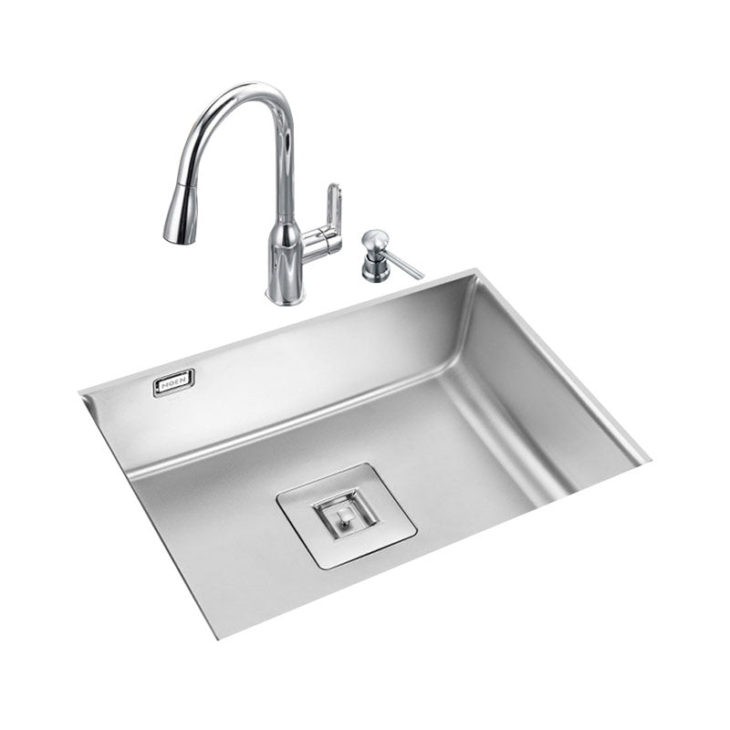 Modern Workstation Sink Stainless Faucet and Steel Basket Strainer Kitchen Sink