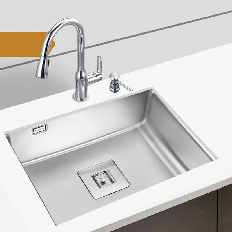 Modern Workstation Sink Stainless Faucet and Steel Basket Strainer Kitchen Sink