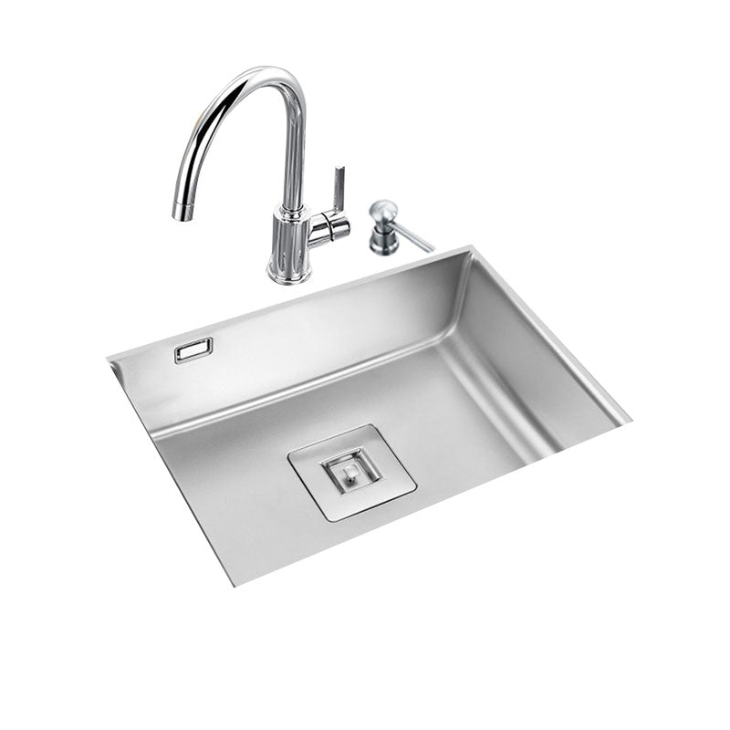 Modern Workstation Sink Stainless Faucet and Steel Basket Strainer Kitchen Sink