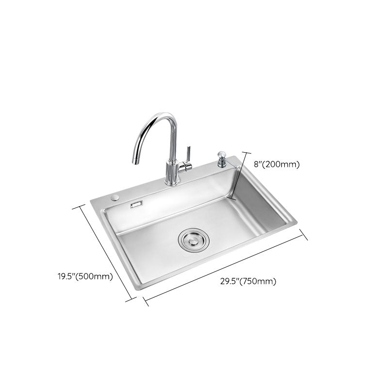 Modern Workstation Sink Stainless Faucet and Steel Basket Strainer Kitchen Sink