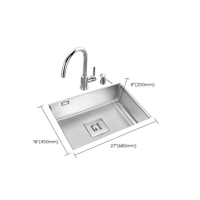 Modern Workstation Sink Stainless Faucet and Steel Basket Strainer Kitchen Sink