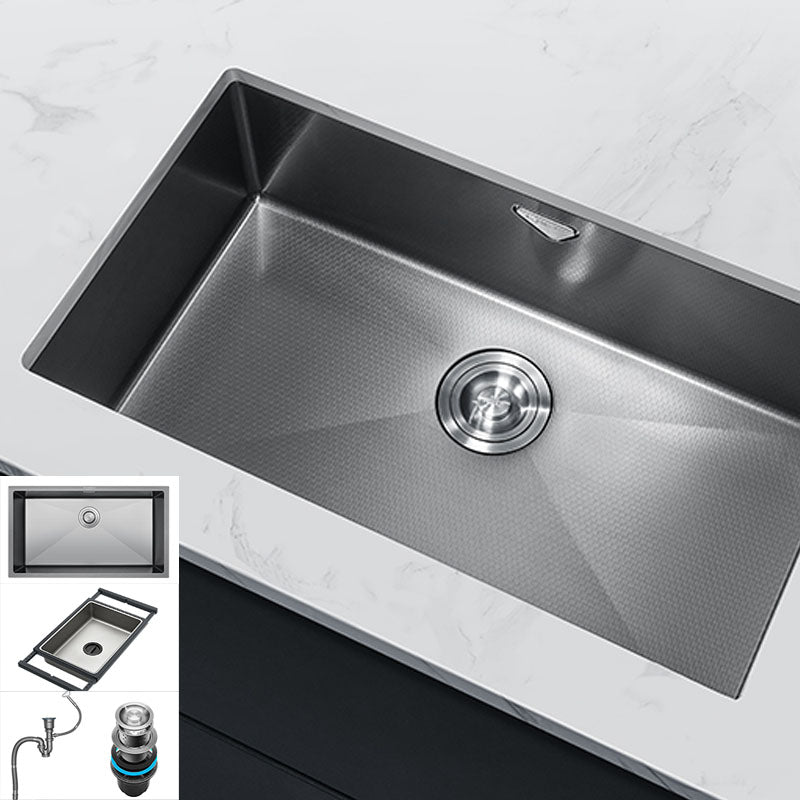 Contemporary Style Kitchen Sink Stainless Steel Kitchen Sink with Basket Strainer