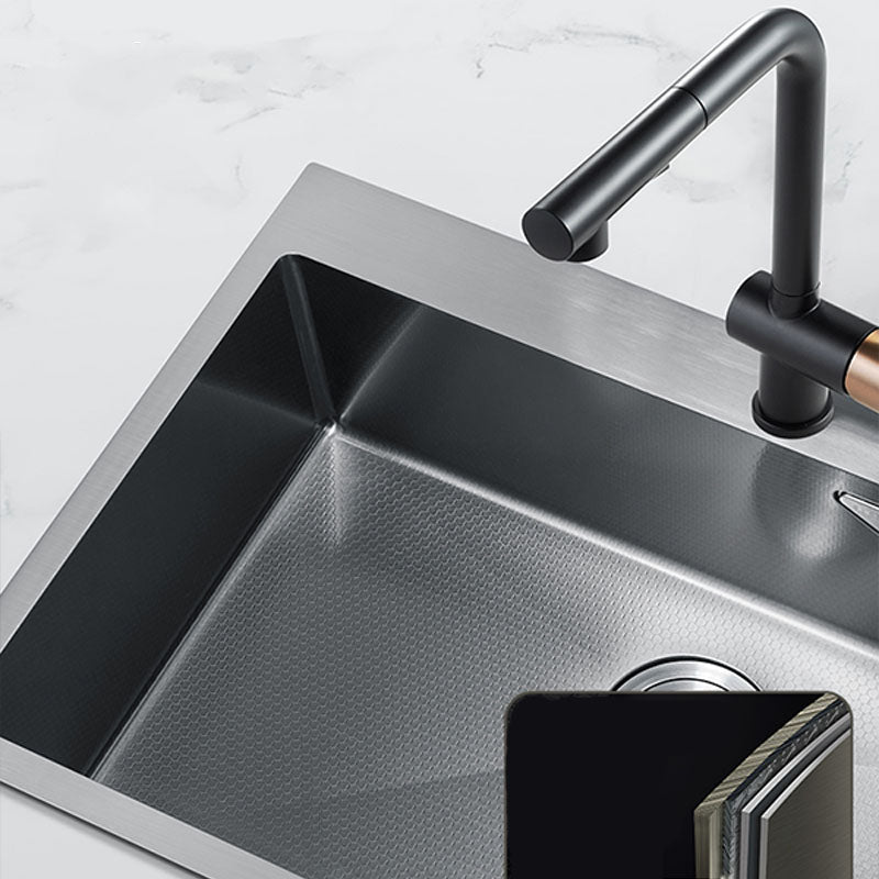 Contemporary Style Kitchen Sink Stainless Steel Kitchen Sink with Basket Strainer