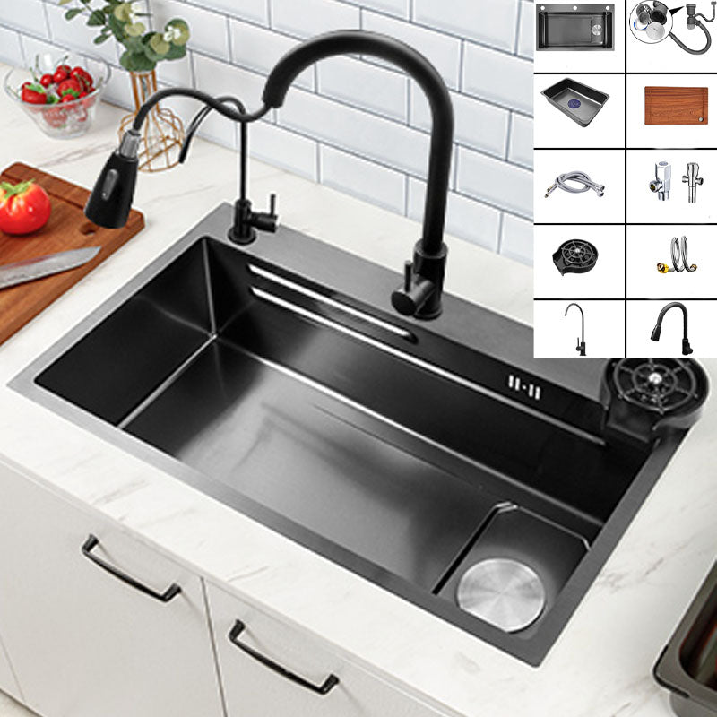 Contemporary Kitchen Sink Stainless Steel Kitchen Sink with Drain Assembly