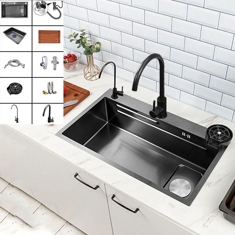 Contemporary Kitchen Sink Stainless Steel Kitchen Sink with Drain Assembly