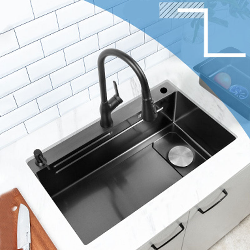 Contemporary Kitchen Sink Stainless Steel Kitchen Sink with Drain Assembly