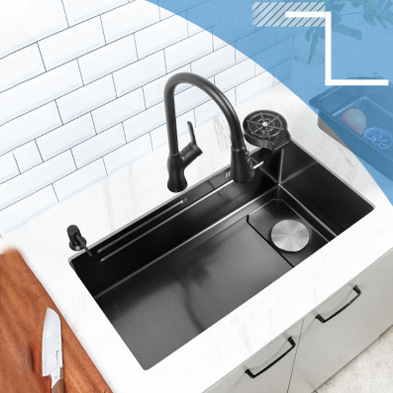 Contemporary Kitchen Sink Stainless Steel Kitchen Sink with Drain Assembly