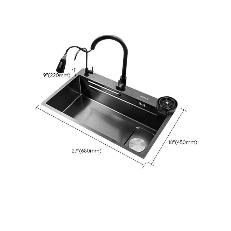 Contemporary Kitchen Sink Stainless Steel Kitchen Sink with Drain Assembly