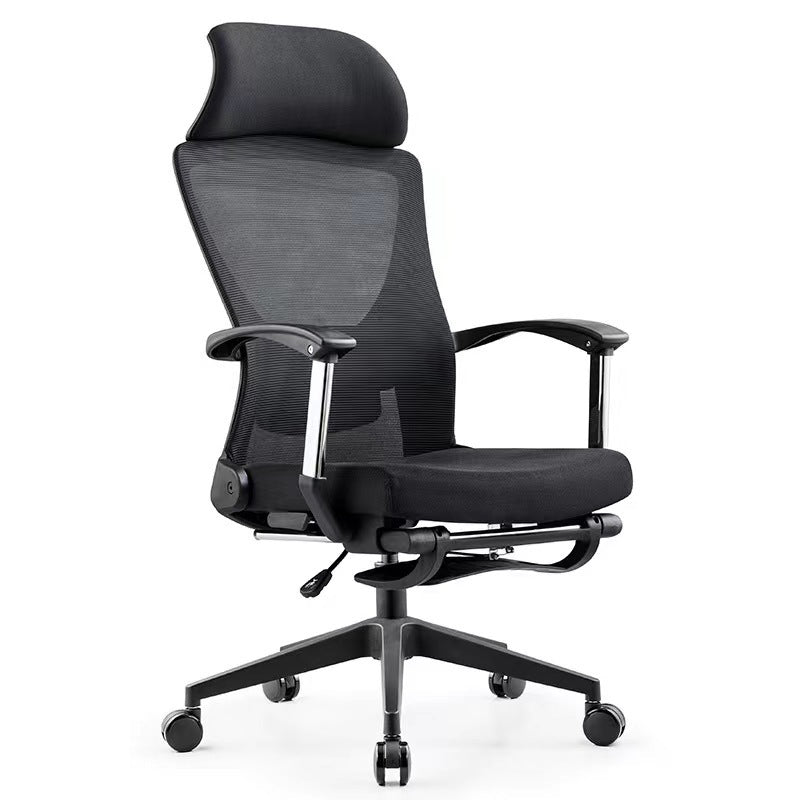 Modern Desk Chair Mesh Computer Chair Black Mid-Back Chair with Wheels