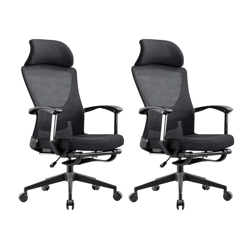 Modern Desk Chair Mesh Computer Chair Black Mid-Back Chair with Wheels