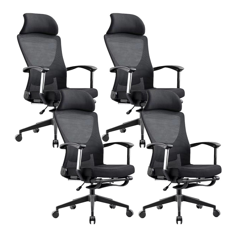 Modern Desk Chair Mesh Computer Chair Black Mid-Back Chair with Wheels