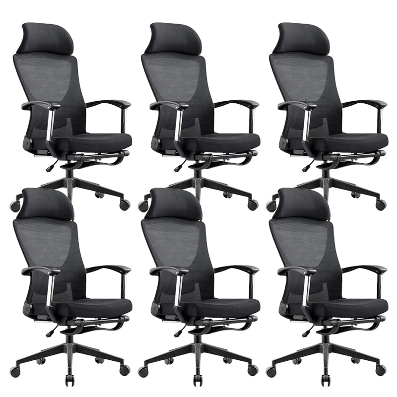 Modern Desk Chair Mesh Computer Chair Black Mid-Back Chair with Wheels