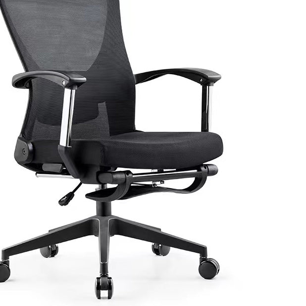 Modern Desk Chair Mesh Computer Chair Black Mid-Back Chair with Wheels