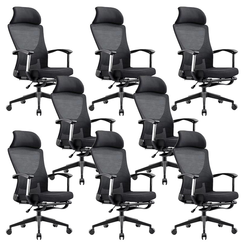 Modern Desk Chair Mesh Computer Chair Black Mid-Back Chair with Wheels