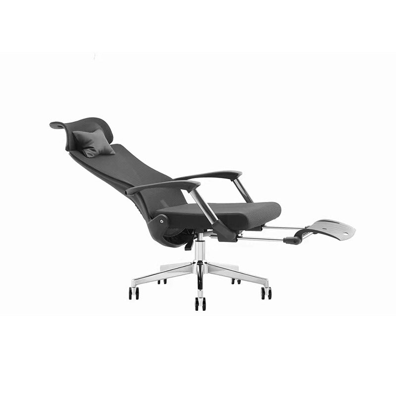 Modern Desk Chair Mesh Computer Chair Black Mid-Back Chair with Wheels