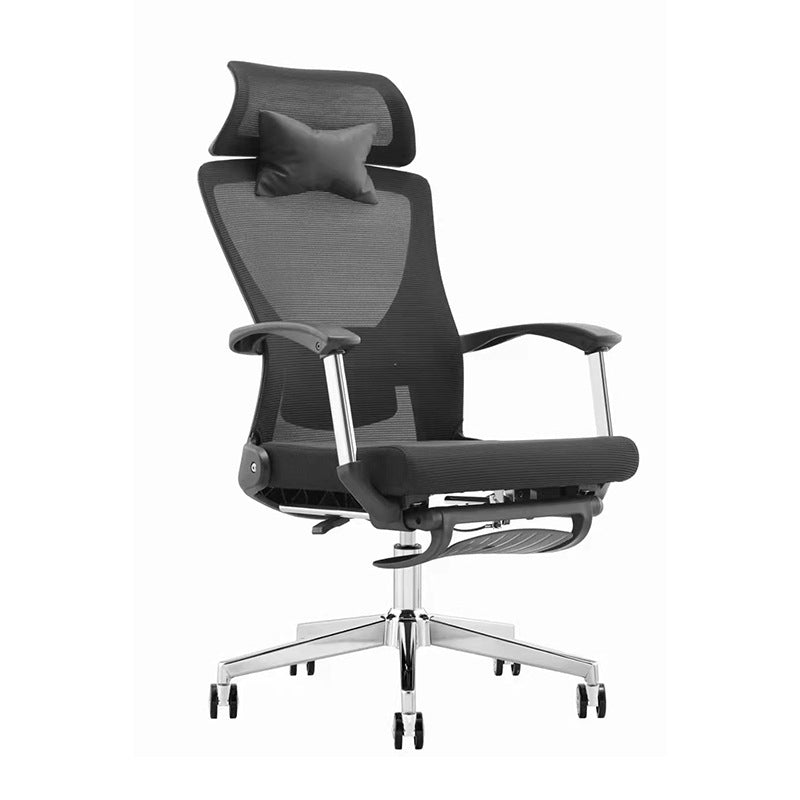 Modern Desk Chair Mesh Computer Chair Black Mid-Back Chair with Wheels