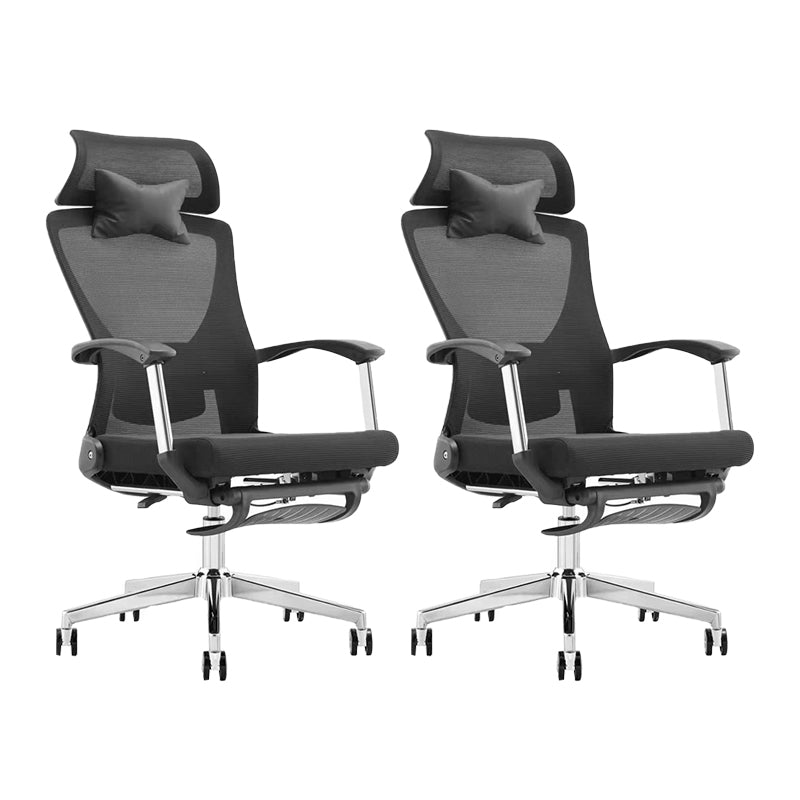 Modern Desk Chair Mesh Computer Chair Black Mid-Back Chair with Wheels