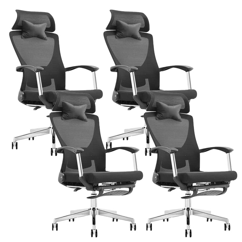 Modern Desk Chair Mesh Computer Chair Black Mid-Back Chair with Wheels